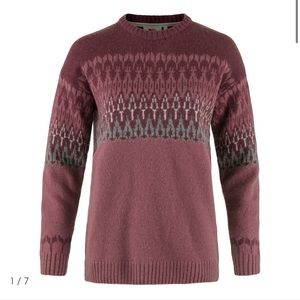 Fjallraven Ovik Path Knit Wool Fair Isle Crewneck Sweater